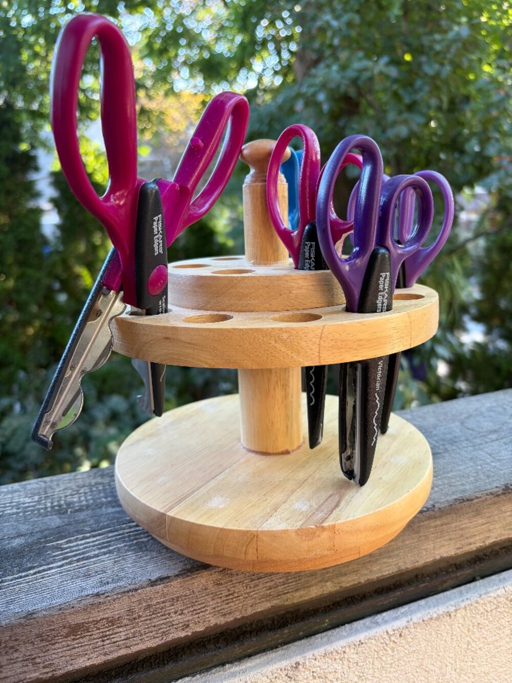 Craft Set With Wooden Carousel & 5 Decorative Paper Edger Scissors Used